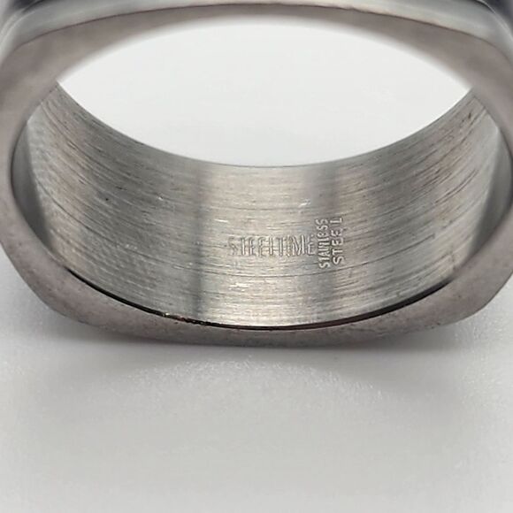 Steeltime Stainless Steel The Lord's Prayer Ring (9) - Picture 6 of 7